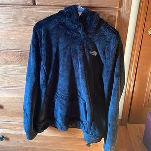 North face black fleece sweatshirt with hood
